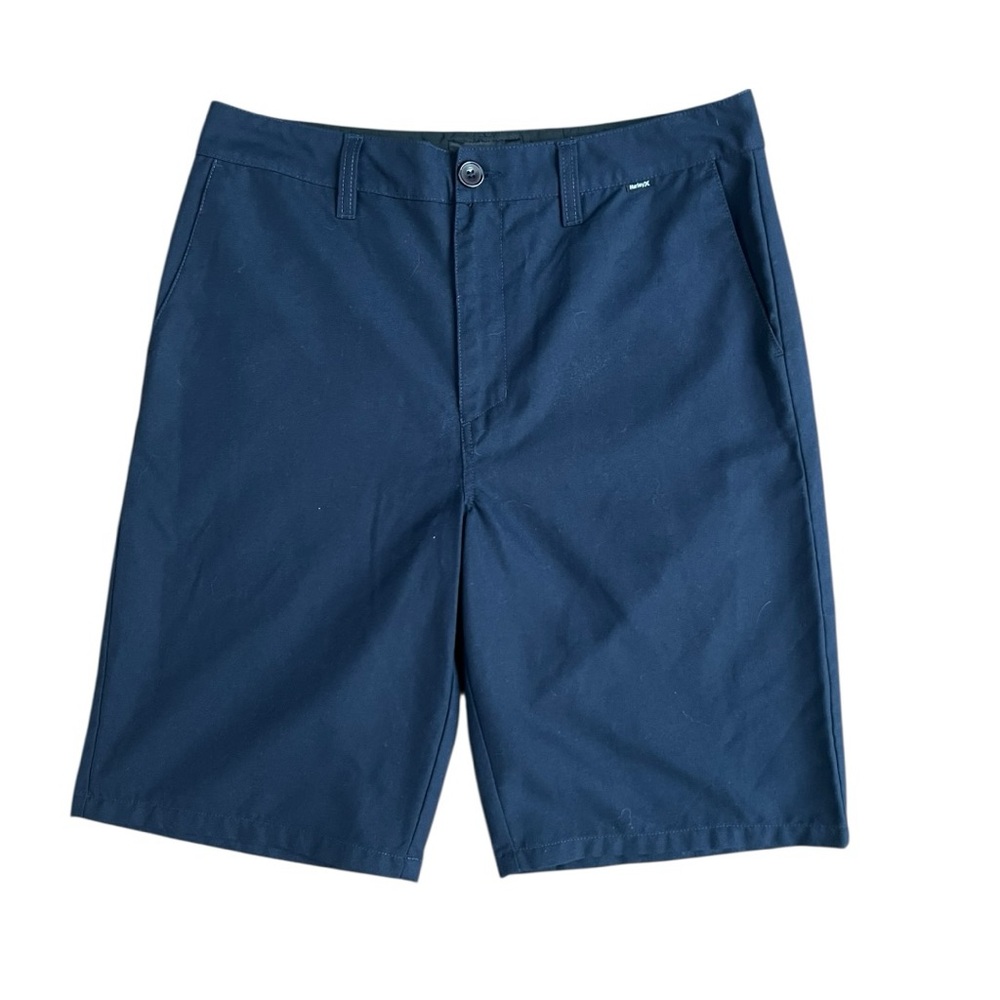 Hurley Navy Chino Shorts Men’s 32 Flat Front Casual Skate Surf